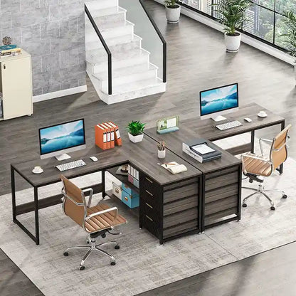 Bureau d'angle en L réversible, table d'écriture, poste de travail robuste