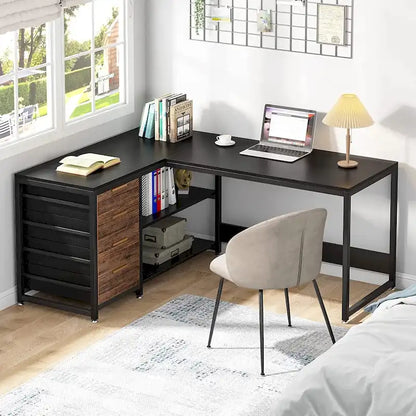 Bureau d'angle en L réversible, table d'écriture, poste de travail robuste