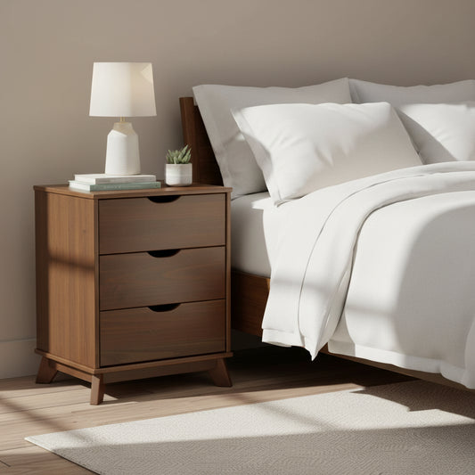 Three-drawer bedside table