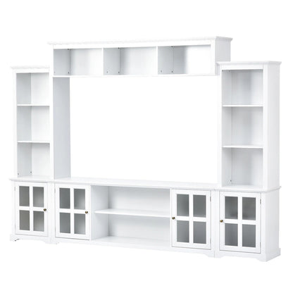 Meuble TV avec pont, console TV pour téléviseurs jusqu'à 70", deux éléments latéraux