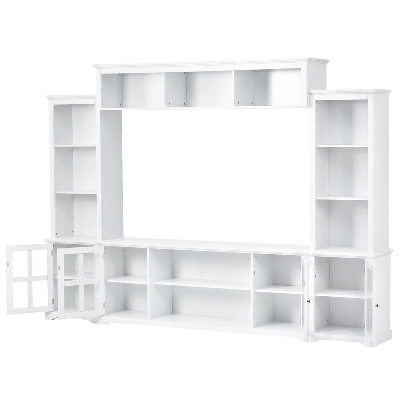 Meuble TV avec pont, console TV pour téléviseurs jusqu'à 70", deux éléments latéraux