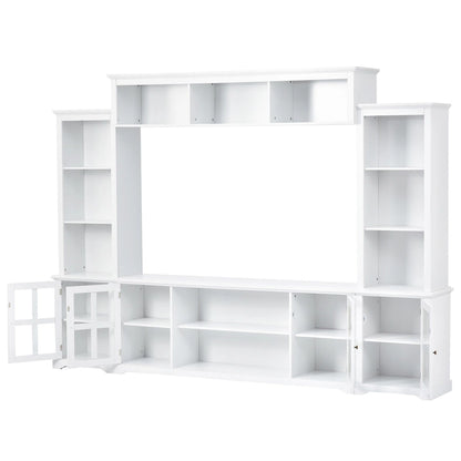 Meuble TV avec pont, console TV pour téléviseurs jusqu'à 70", deux éléments latéraux