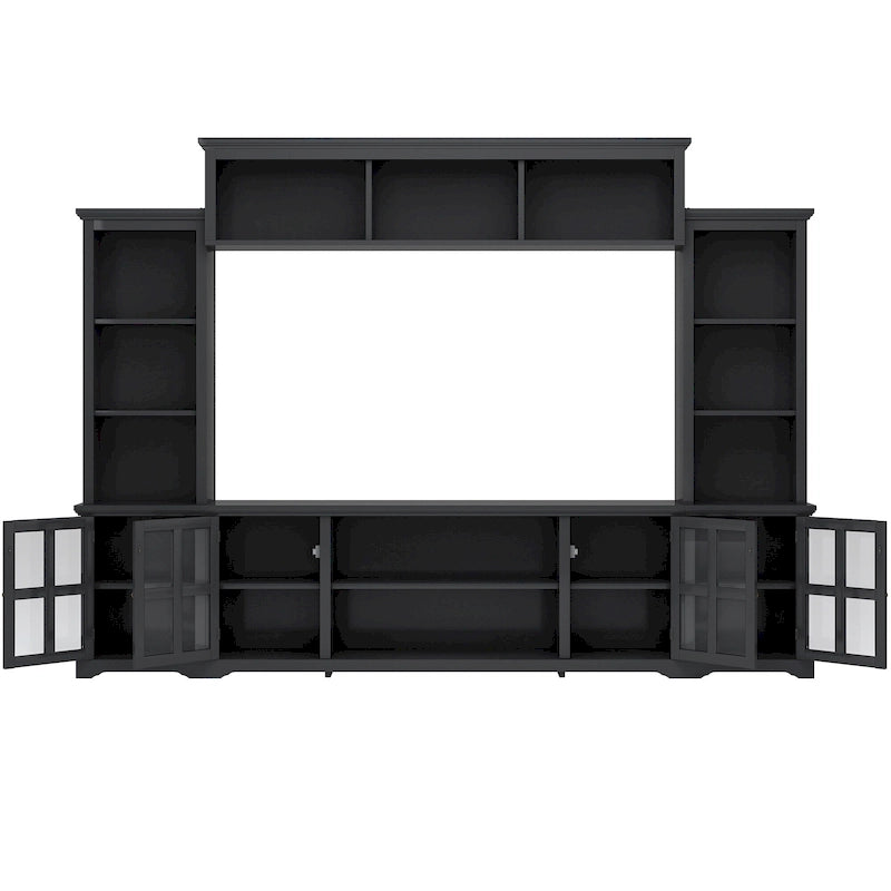 Meuble TV avec pont, console TV pour téléviseurs jusqu'à 70", deux éléments latéraux