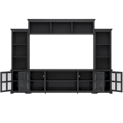 Meuble TV avec pont, console TV pour téléviseurs jusqu'à 70", deux éléments latéraux
