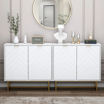 Buffet double avec rangement, meuble de rangement avec étagère réglable pour salon, cuisine