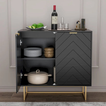 Buffet double avec rangement, meuble de rangement avec étagère réglable pour salon, cuisine