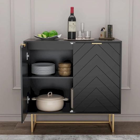 Double Sideboard Buffet Cabinet with Storage Adjustable Shelf Cabinet for Living Room, Kitchen