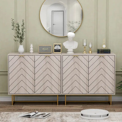 Buffet double avec rangement, meuble de rangement avec étagère réglable pour salon, cuisine