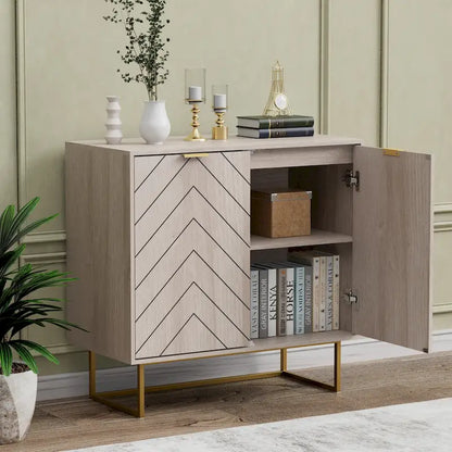 Buffet double avec rangement, meuble de rangement avec étagère réglable pour salon, cuisine