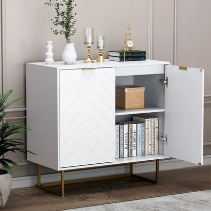 Buffet double avec rangement, meuble de rangement avec étagère réglable pour salon, cuisine