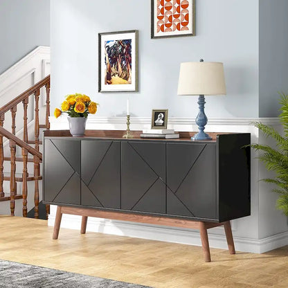 55-inch Kitchen Sideboard Buffet Cabinet with Storage Coffee Bar Cabinet with Doors - N/A