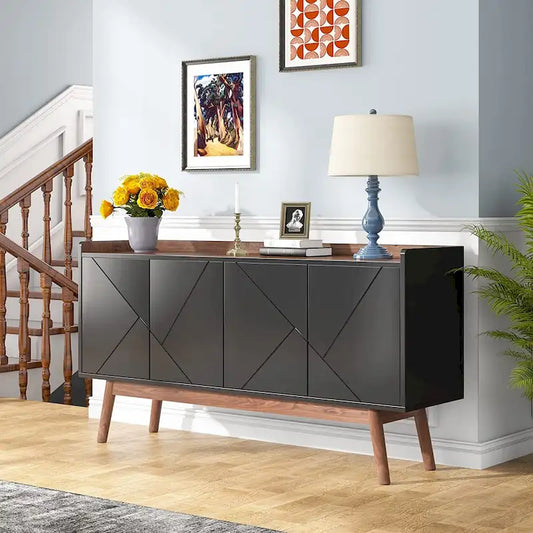 55-inch Kitchen Sideboard Buffet Cabinet with Storage Coffee Bar Cabinet with Doors - N/A