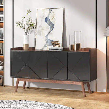 Meuble de rangement buffet de cuisine de 55 pouces avec portes pour bar à café