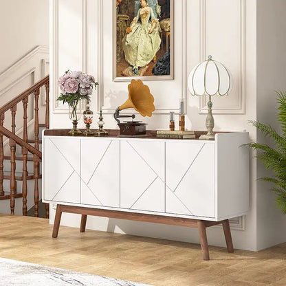 Meuble de rangement buffet de cuisine de 55 pouces avec portes pour bar à café