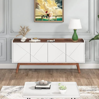 Meuble de rangement buffet de cuisine de 55 pouces avec portes pour bar à café