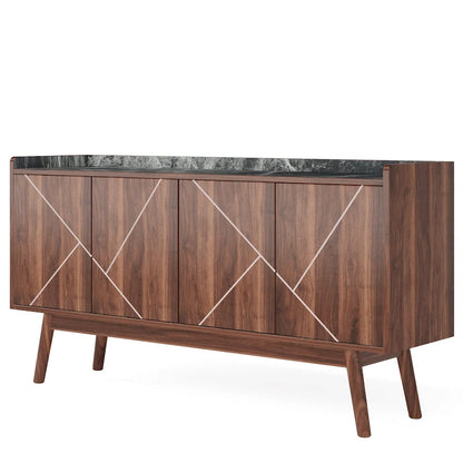 Meuble de rangement buffet de cuisine de 55 pouces avec portes pour bar à café