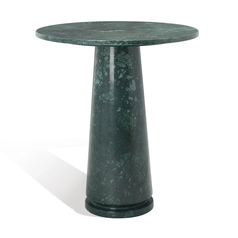 Table d'appoint ronde haute en marbre - 56 cm L x 53 cm P x 61 cm H - 56x53x61