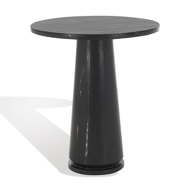 Table d'appoint ronde haute en marbre - 56 cm L x 53 cm P x 61 cm H - 56x53x61