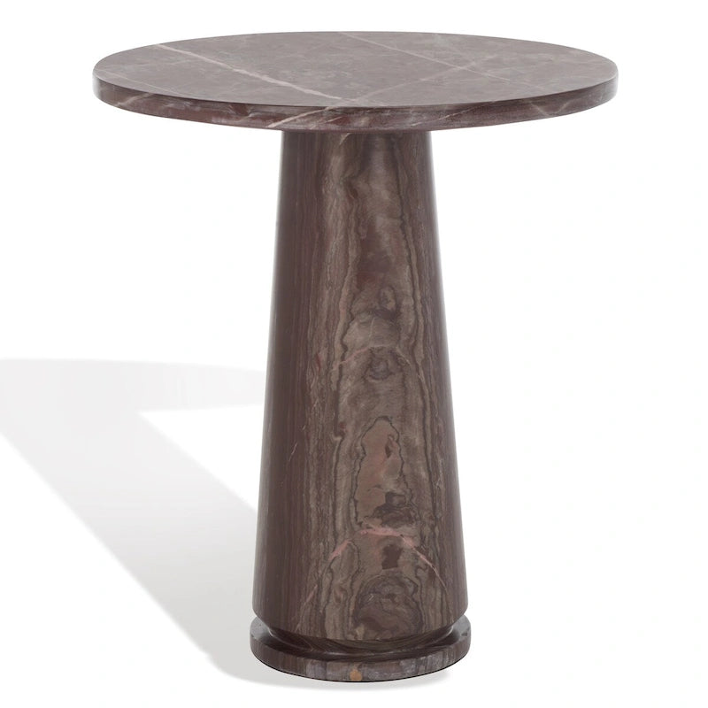 Table d'appoint ronde haute en marbre - 56 cm L x 53 cm P x 61 cm H - 56x53x61