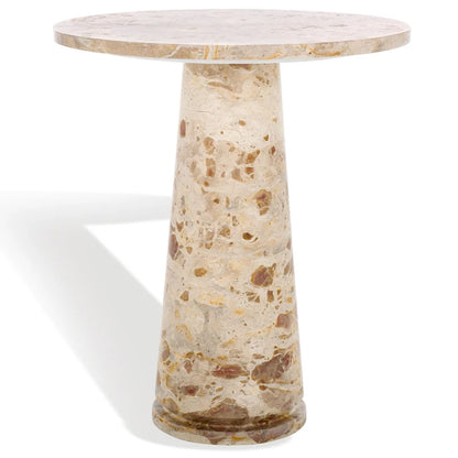 Table d'appoint ronde haute en marbre - 56 cm L x 53 cm P x 61 cm H - 56x53x61