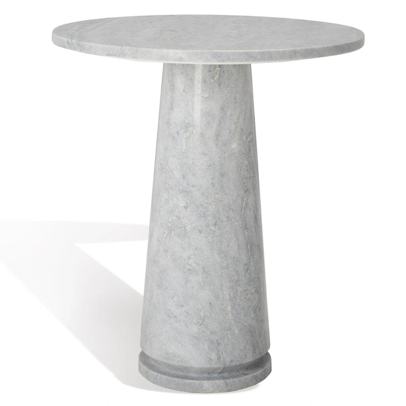 Table d'appoint ronde haute en marbre - 56 cm L x 53 cm P x 61 cm H - 56x53x61