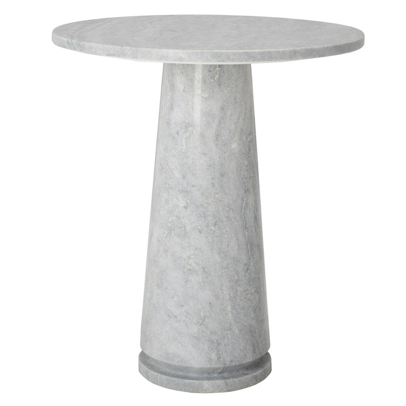 Table d'appoint ronde haute en marbre - 56 cm L x 53 cm P x 61 cm H - 56x53x61