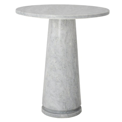 Table d'appoint ronde haute en marbre - 56 cm L x 53 cm P x 61 cm H - 56x53x61