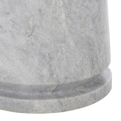 Table d'appoint ronde haute en marbre - 56 cm L x 53 cm P x 61 cm H - 56x53x61