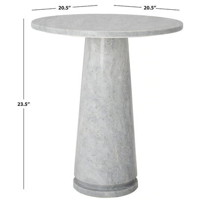 Table d'appoint ronde haute en marbre - 56 cm L x 53 cm P x 61 cm H - 56x53x61
