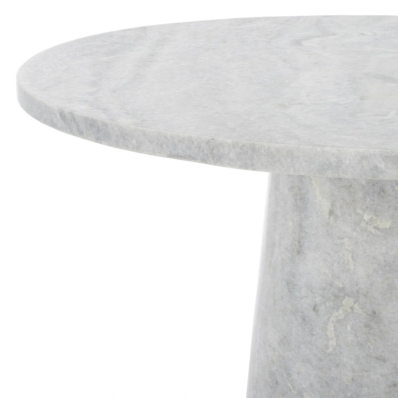Table d'appoint ronde haute en marbre - 56 cm L x 53 cm P x 61 cm H - 56x53x61