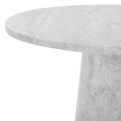 Table d'appoint ronde haute en marbre - 56 cm L x 53 cm P x 61 cm H - 56x53x61