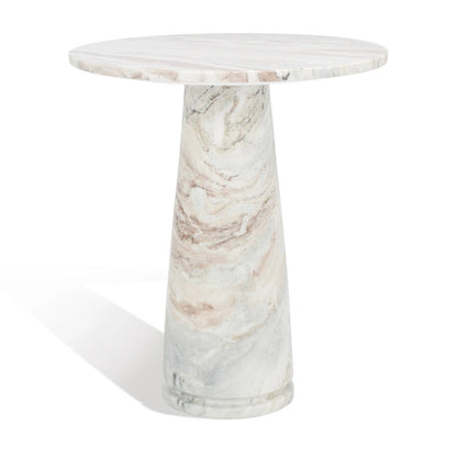 Table d'appoint ronde haute en marbre - 56 cm L x 53 cm P x 61 cm H - 56x53x61