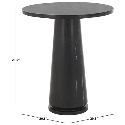 Table d'appoint ronde haute en marbre - 56 cm L x 53 cm P x 61 cm H - 56x53x61