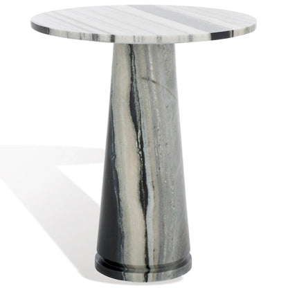 Table d'appoint ronde haute en marbre - 56 cm L x 53 cm P x 61 cm H - 56x53x61