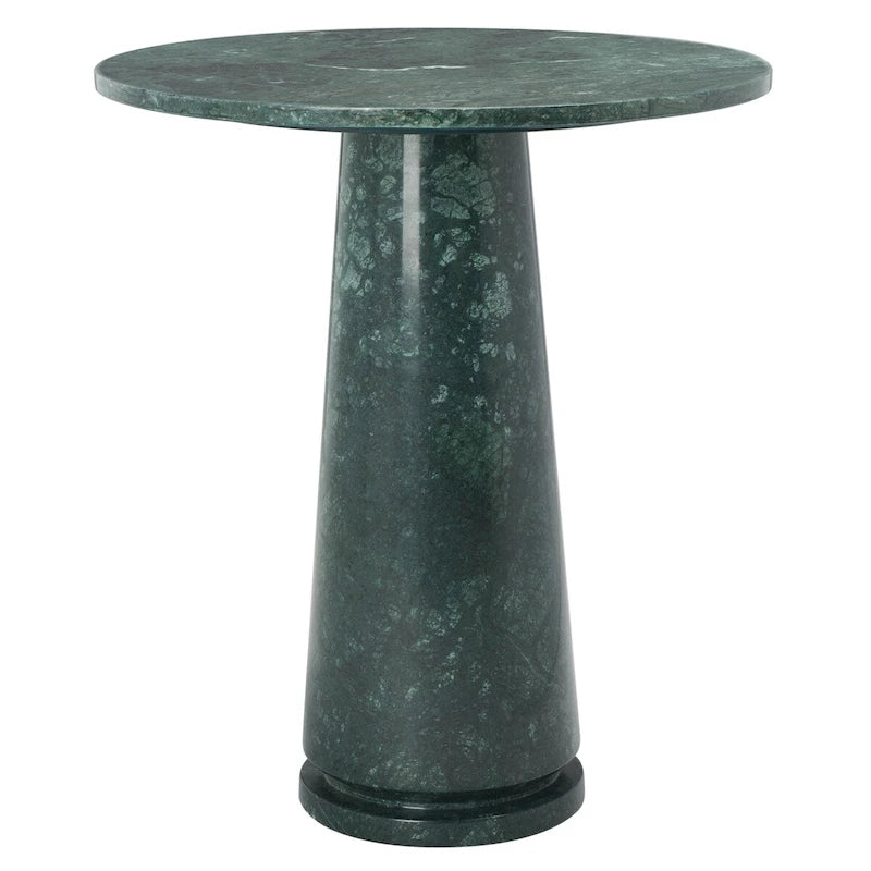 Table d'appoint ronde haute en marbre - 56 cm L x 53 cm P x 61 cm H - 56x53x61