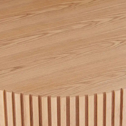 Table basse ronde en noyer noir contemporain moderne avec piédestal robuste, non assemblée