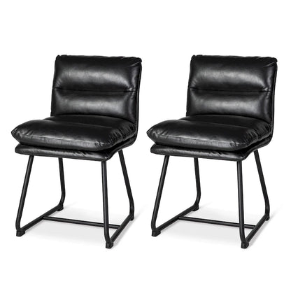 Lot de 2/4 chaises de salle à manger modernes en cuir PU épais avec pieds en métal