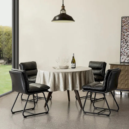 Lot de 2/4 chaises de salle à manger modernes en cuir PU épais avec pieds en métal