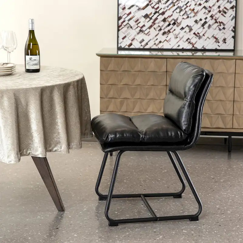 Lot de 2/4 chaises de salle à manger modernes en cuir PU épais avec pieds en métal