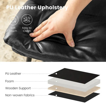 Lot de 2/4 chaises de salle à manger modernes en cuir PU épais avec pieds en métal