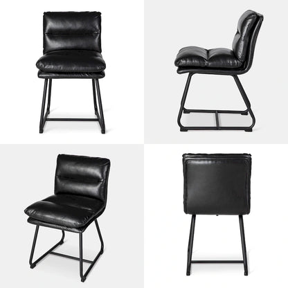 Lot de 2/4 chaises de salle à manger modernes en cuir PU épais avec pieds en métal