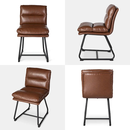 Lot de 2/4 chaises de salle à manger modernes en cuir PU épais avec pieds en métal