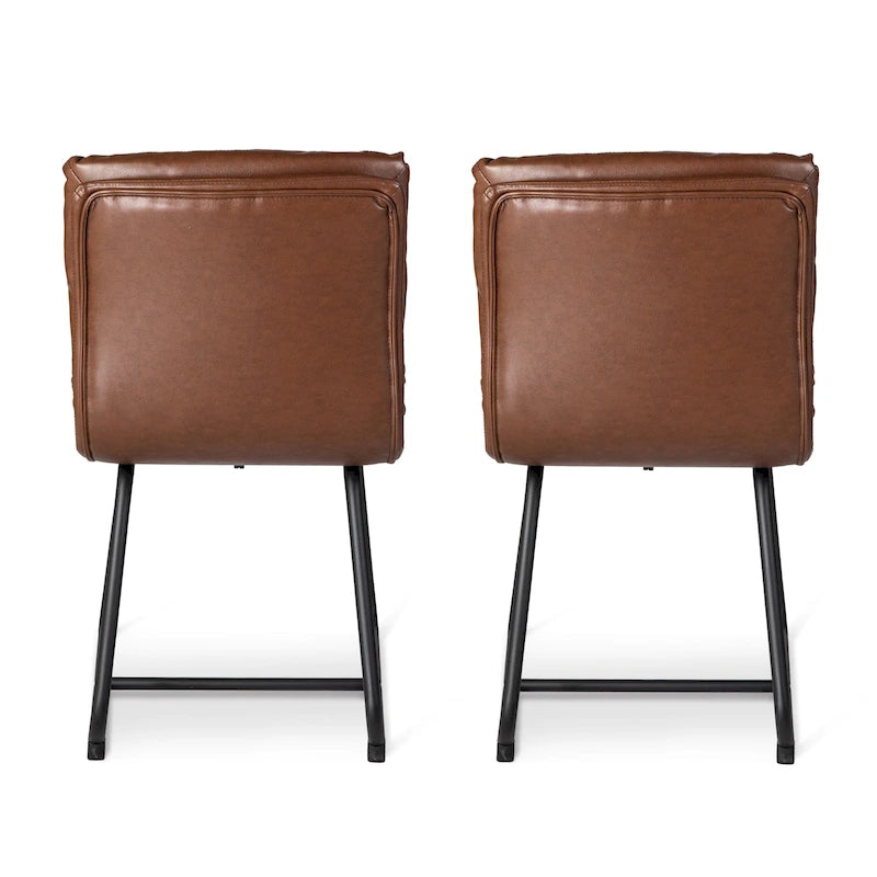 Lot de 2/4 chaises de salle à manger modernes en cuir PU épais avec pieds en métal