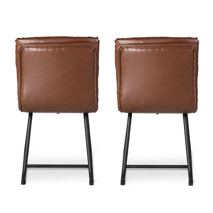 Lot de 2/4 chaises de salle à manger modernes en cuir PU épais avec pieds en métal