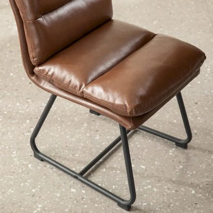 Lot de 2/4 chaises de salle à manger modernes en cuir PU épais avec pieds en métal