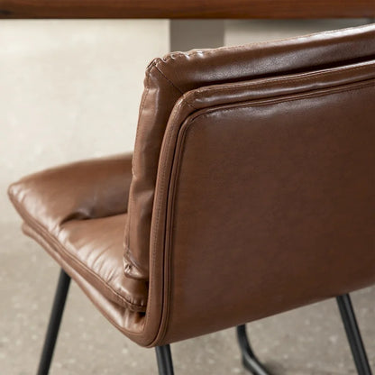 Lot de 2/4 chaises de salle à manger modernes en cuir PU épais avec pieds en métal