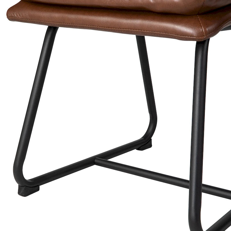 Lot de 2/4 chaises de salle à manger modernes en cuir PU épais avec pieds en métal