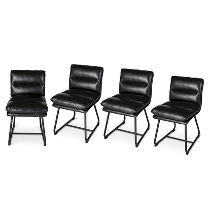 Lot de 2/4 chaises de salle à manger modernes en cuir PU épais avec pieds en métal